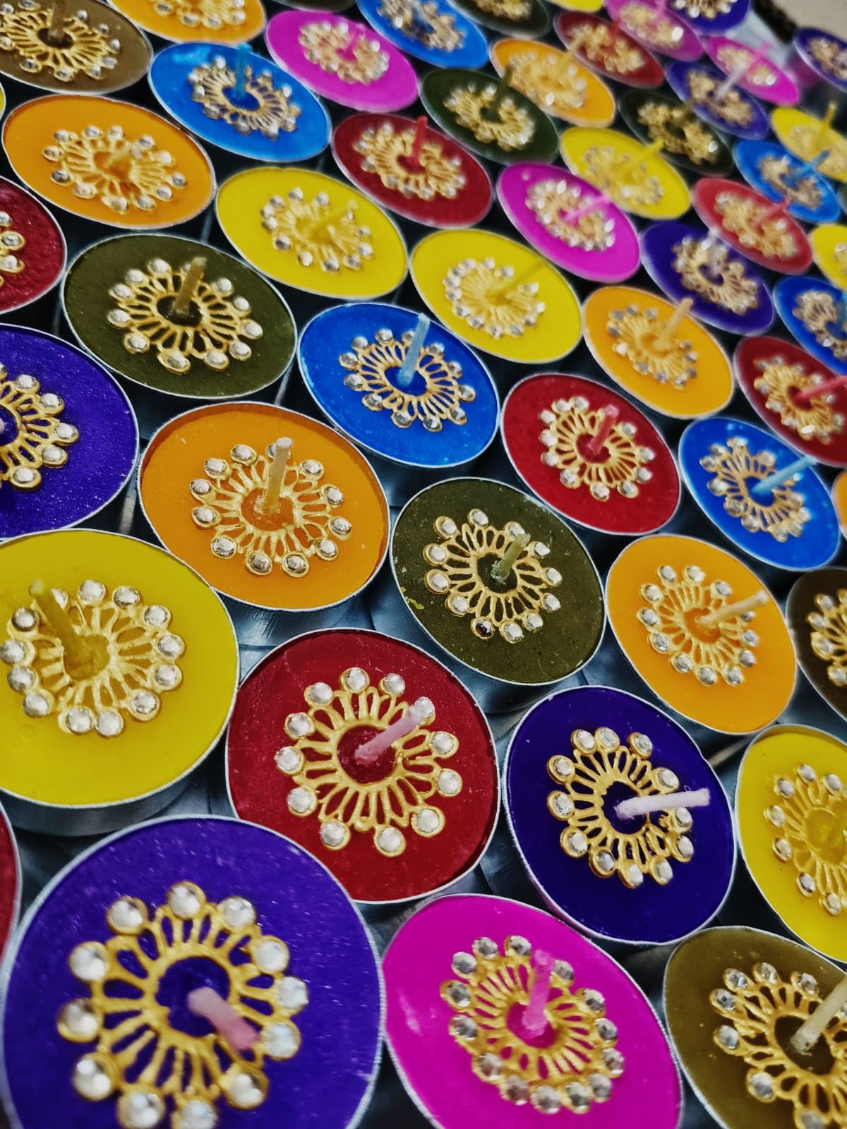 Set of 50 Designer Colorful Tea Light Candle Set for Diwali/Home décor/Gift Item