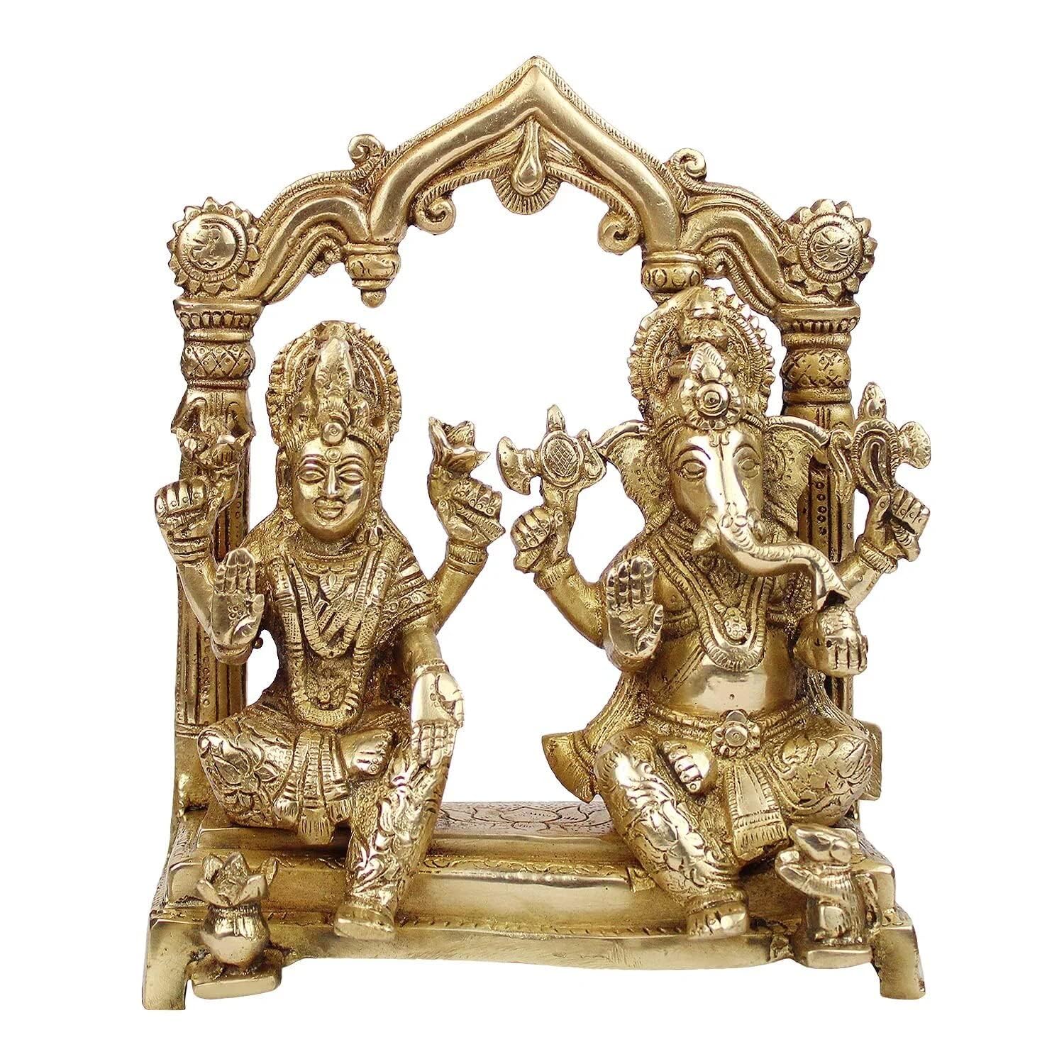 indiancraftsbykanika Brass Lakshmi Ganesha Idol Statue for Home décor/Temple/Gift Item