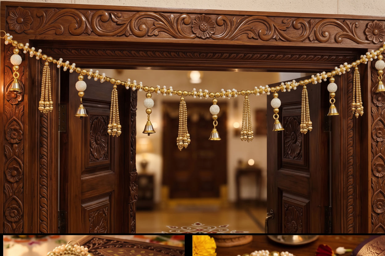 Festive Tassel Beaded Toran, Diwali Door & Home Decor