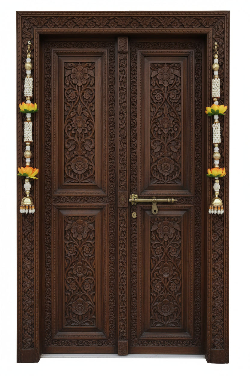Lotus side wall hangings  for Door & Home Decor, Diwali Decoration & Gift, color: orange
