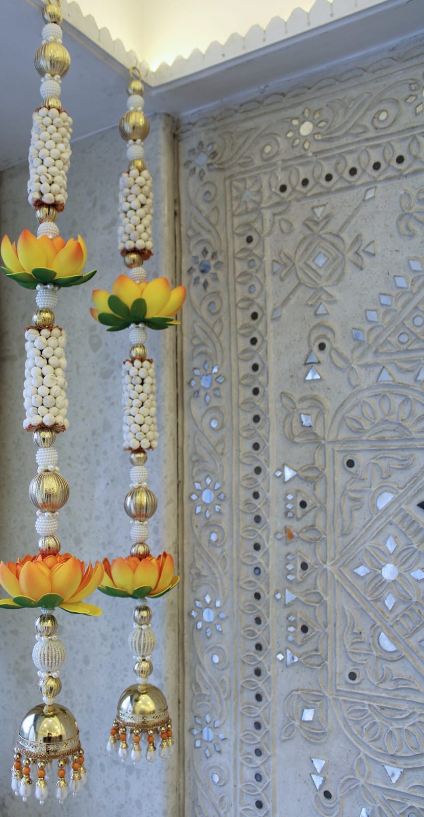 Lotus side wall hangings  for Door & Home Decor, Diwali Decoration & Gift, color: orange