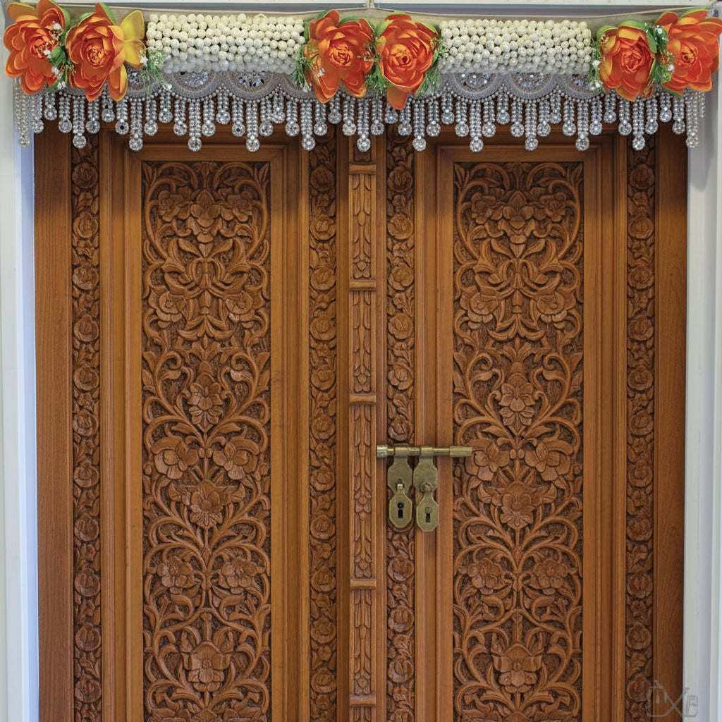 Lotus Toran for Door & Home Decor, Diwali Decoration & Gift, color : orange