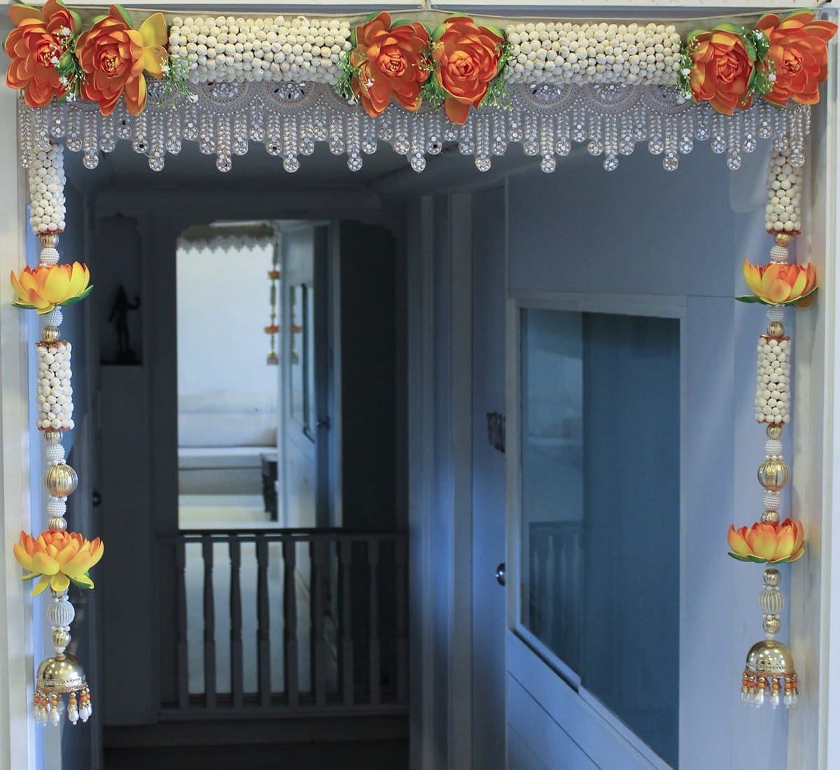 Lotus Toran for Door & Home Decor, Diwali Decoration & Gift, color : orange