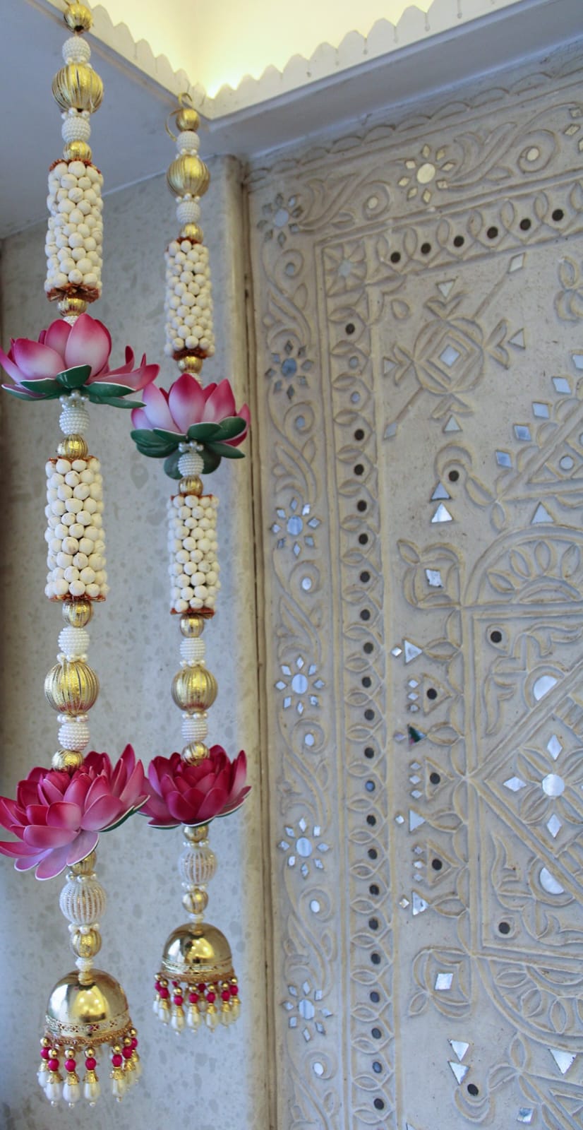 Lotus Toran with side wall hangings  for Door & Home Decor, Diwali Decoration & Gift, color : pink