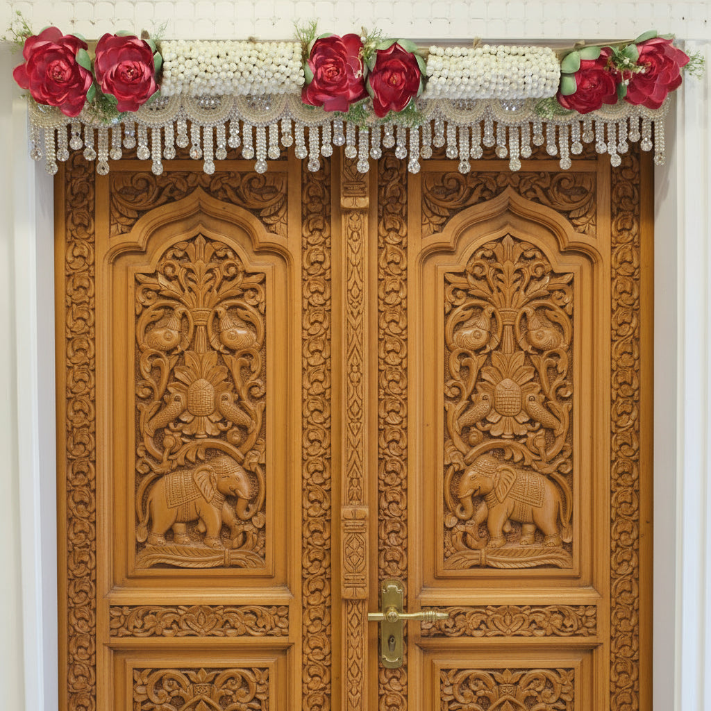 Lotus Toran for Door & Home Decor, Diwali Decoration & Gift, color : red