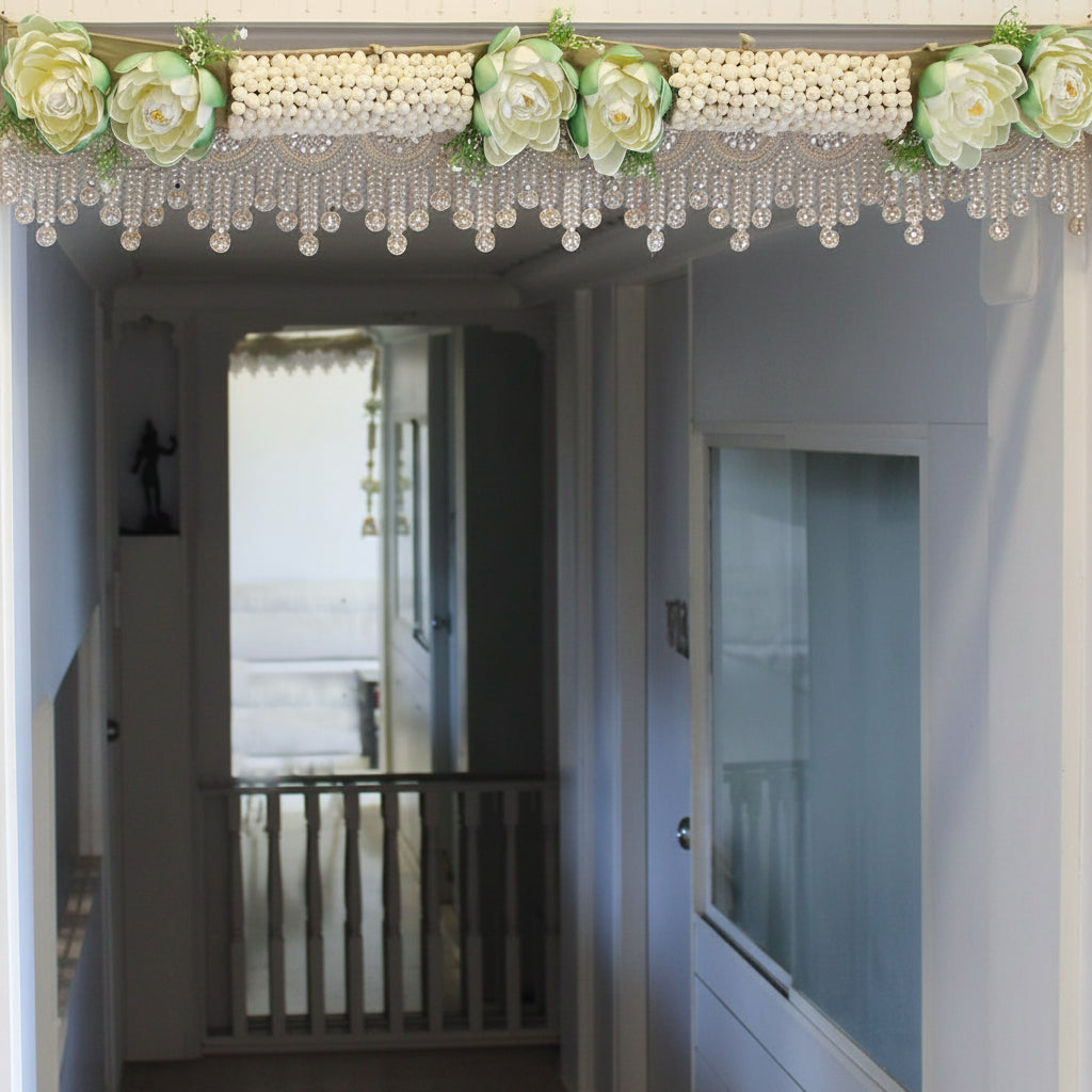Lotus Toran for Door & Home Decor, Diwali Decoration & Gift, color : white