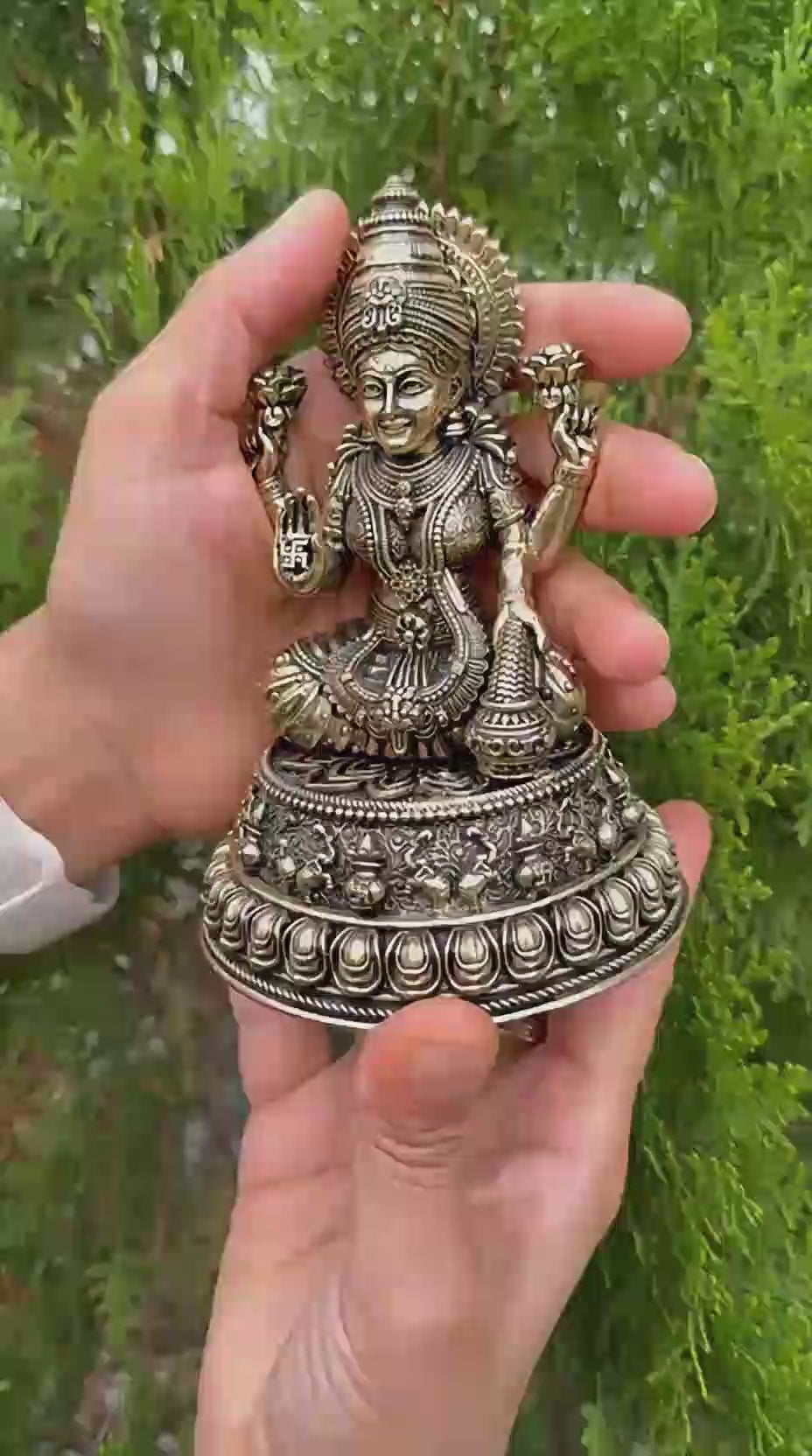 Brass Lakshmi Ganesh Idol | Goddess Lakshmi & Lord Ganesha Statue for Pooja Room, Home Temple, Diwali Decor, Vastu & Housewarming Gift