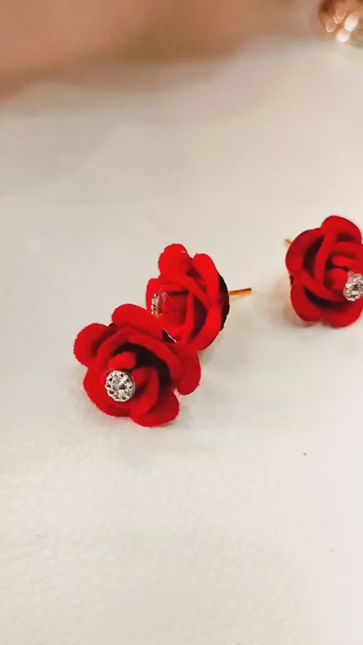 German silver 108 red rose flower detachable stand with Laxmi idol