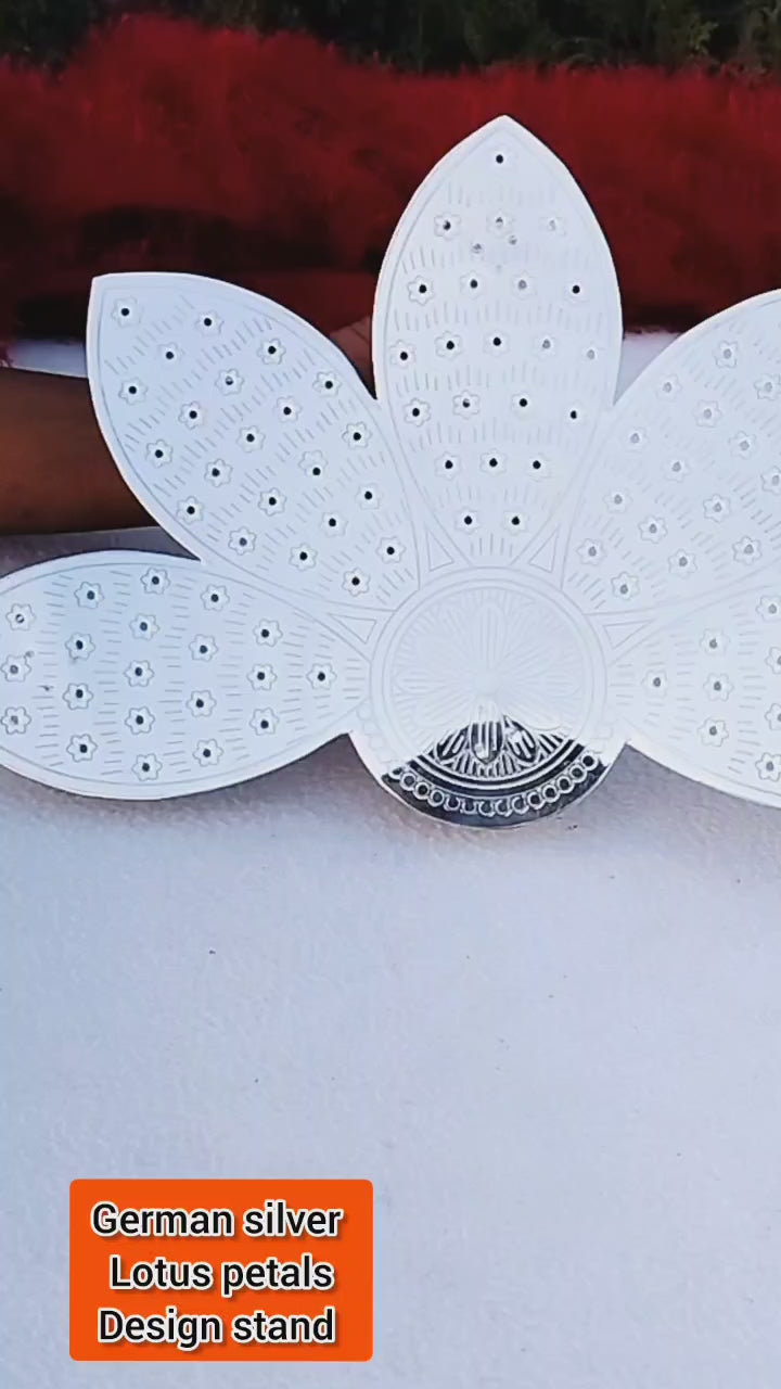 german silver lotus flower stand for housewarming pooja/ diwali
