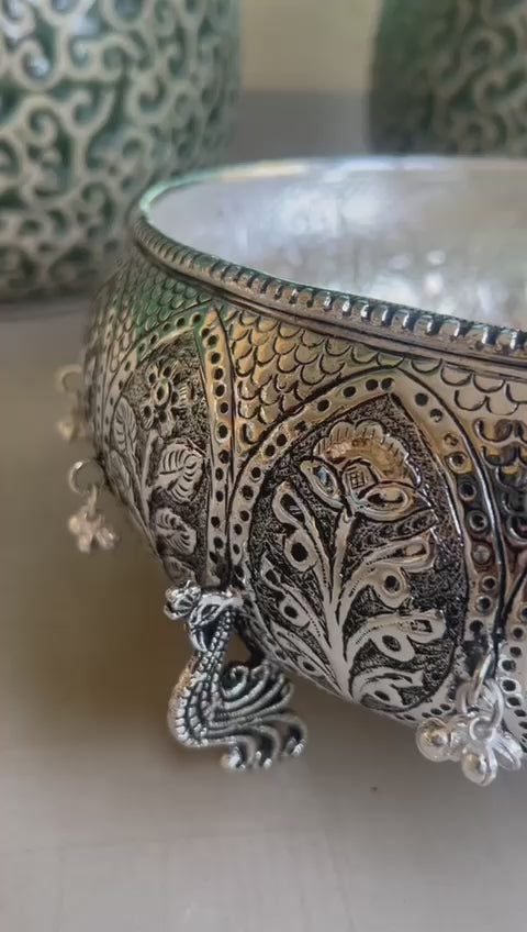 Antique German Silver urli with Extra Depth for Home Decor