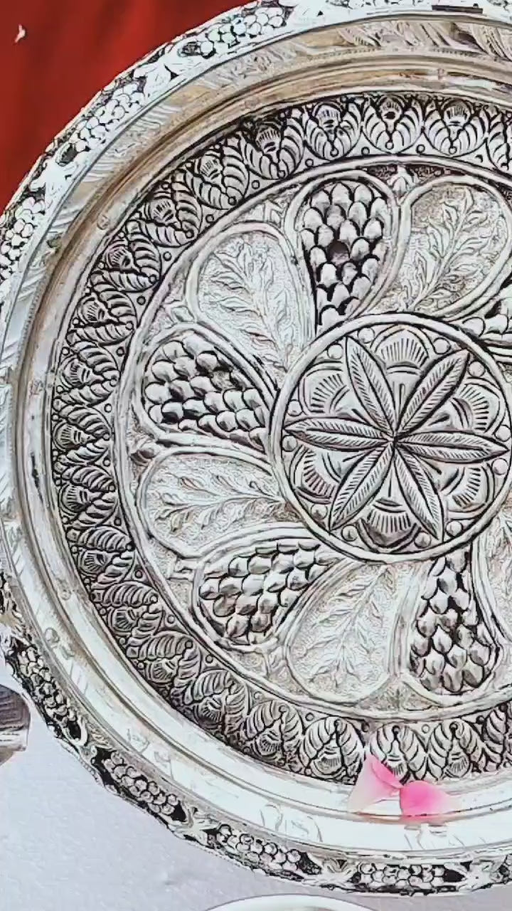 German silver antique pooja set for housewarming/ diwali