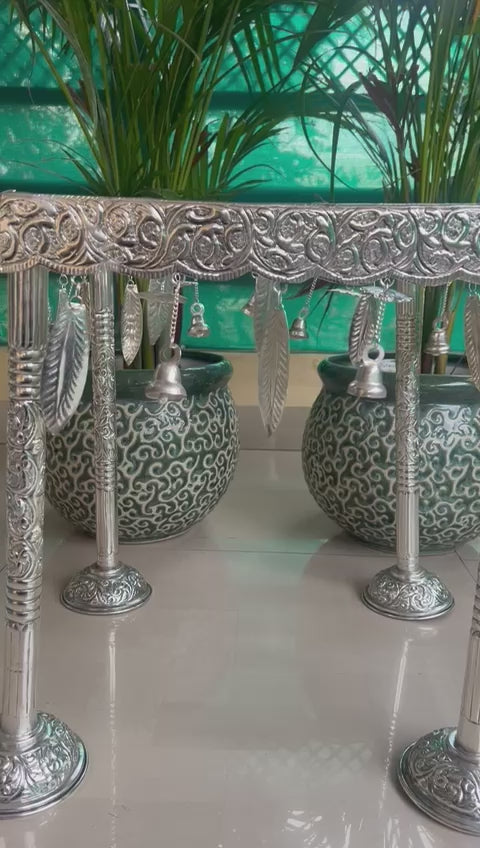 german silver Palavelli with stand for temple/ idols/ home décor/ pooja/ housewarming