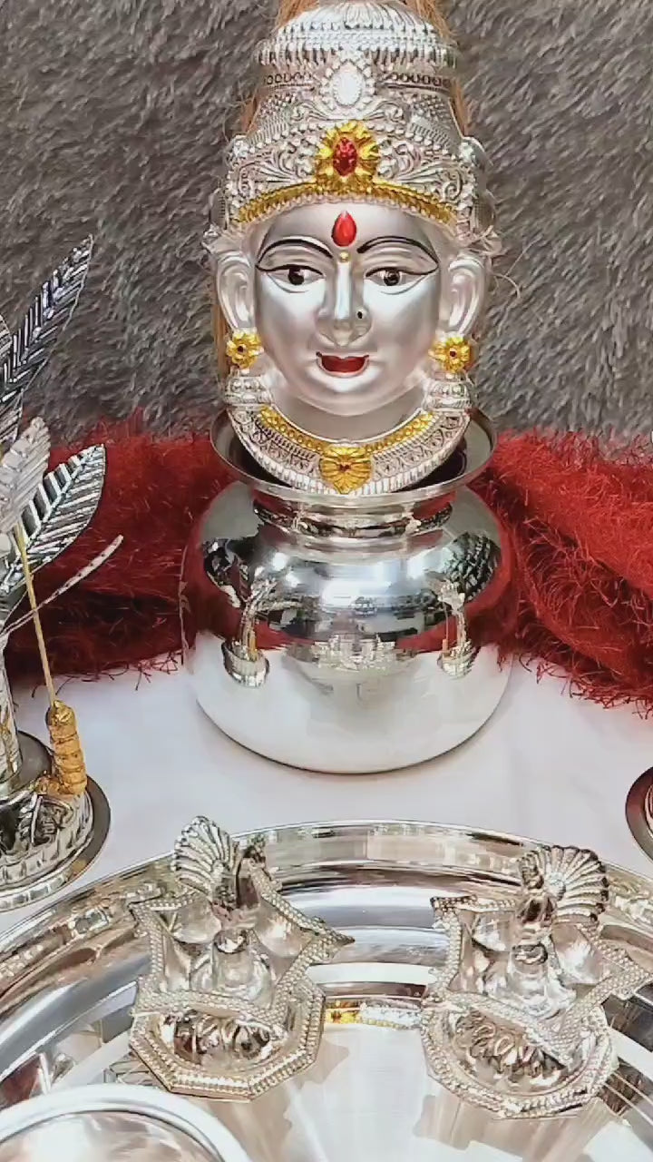German silver pooja thali set for housewarming/Diwali festival/gift item