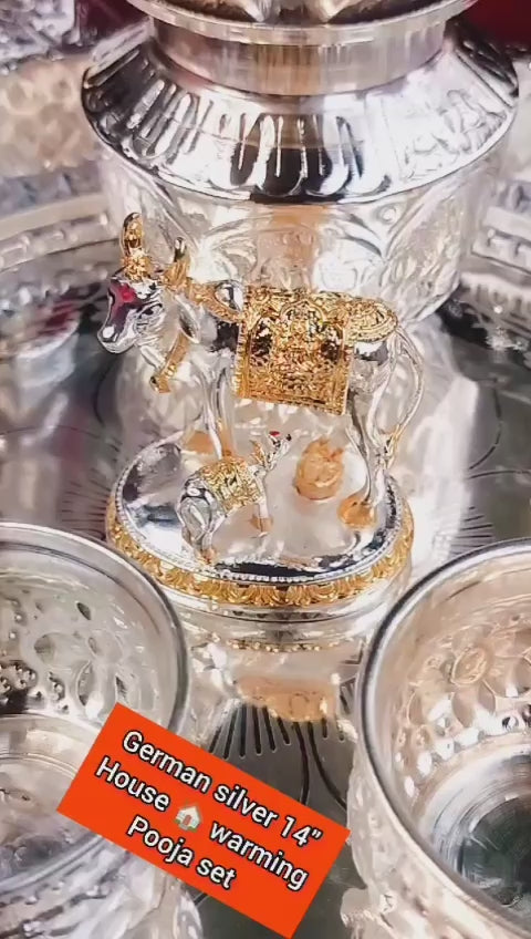 German Silver House Warming Pooja Combo Set of 12 Pieces