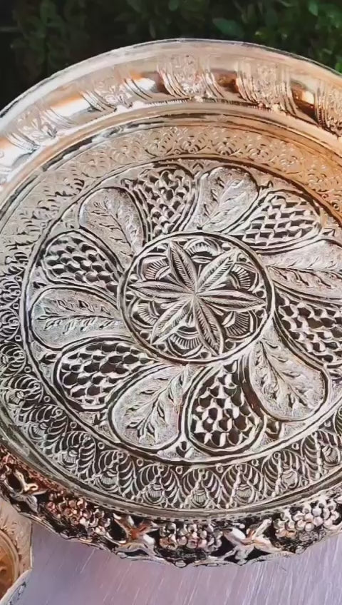 German Silver Pooja thali Set Combo of 6 Pieces Set