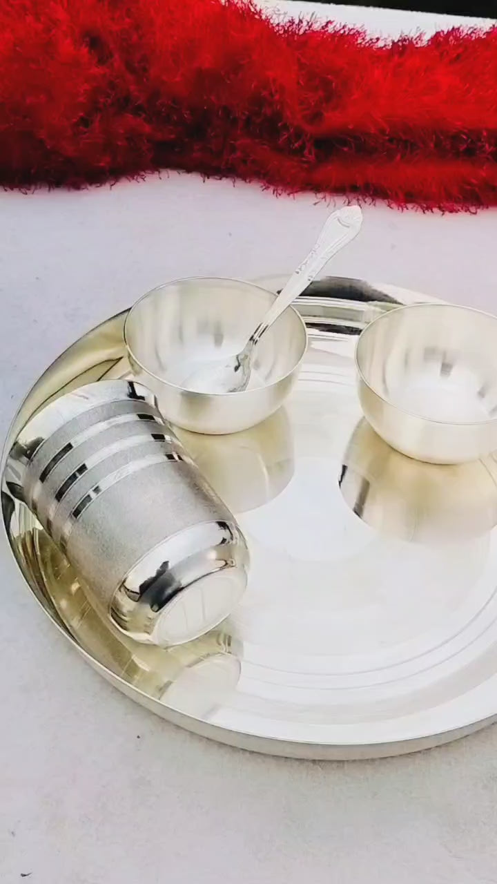 german silver pooja thali set/ dinner set