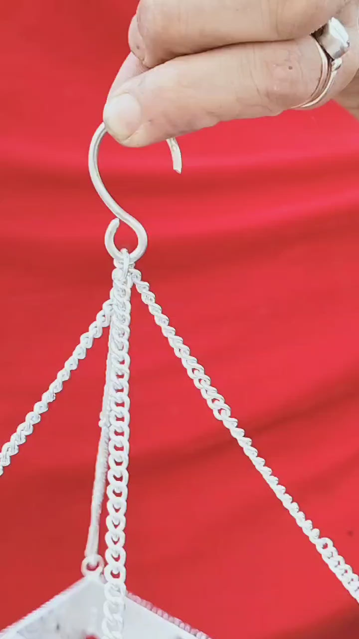 German silver heavy gauge antique finish hanging palavelli set