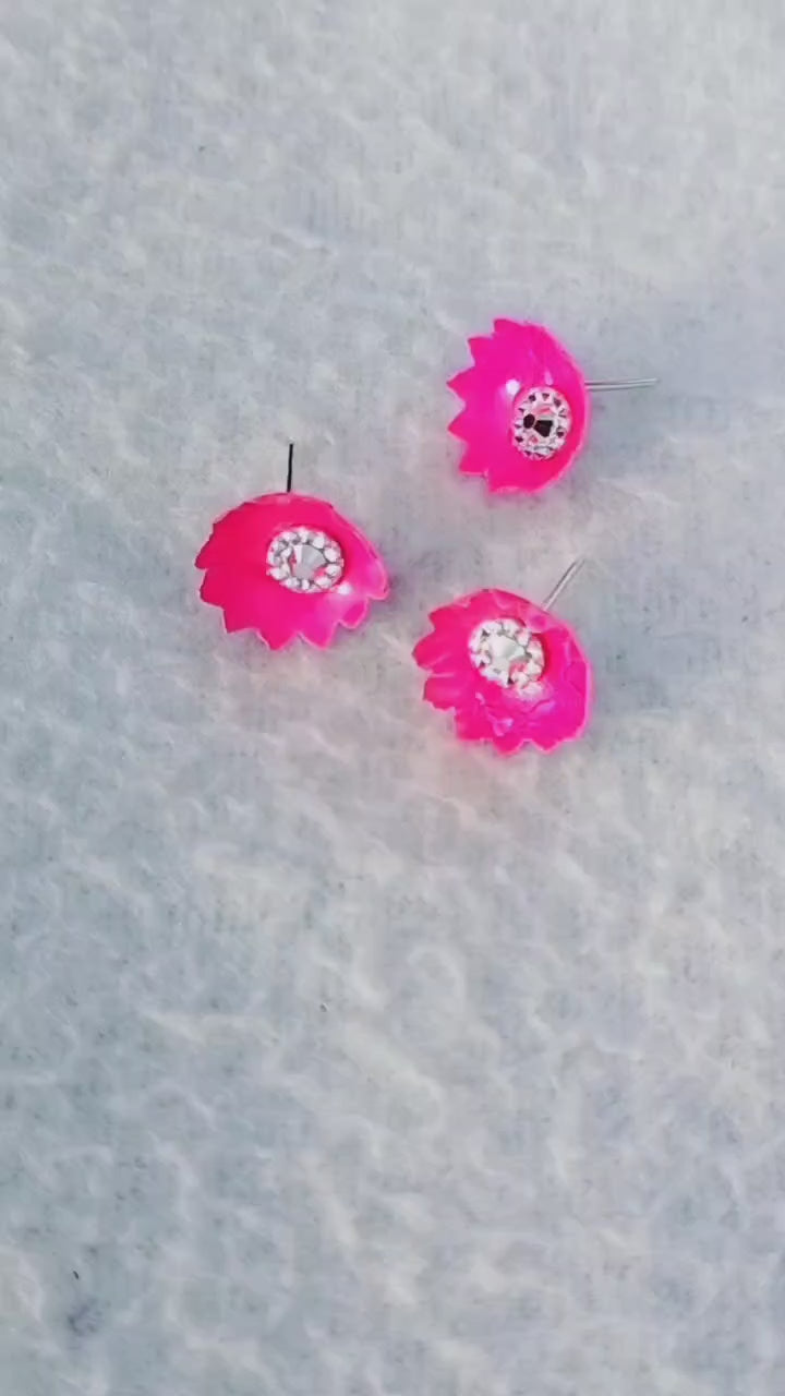 German silver Lotus Petal design Ashtotram stand with 108 pink lotus flower and lakshmi idol