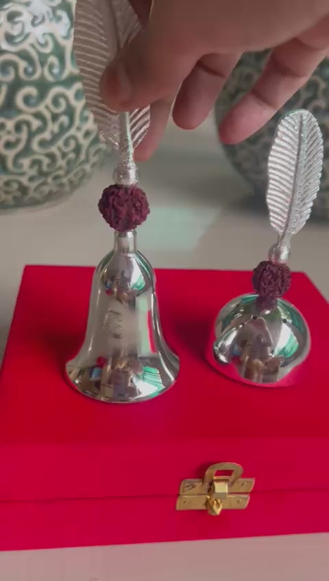 German Silver Leaf Bell and Leaf Incense Holder Combo.