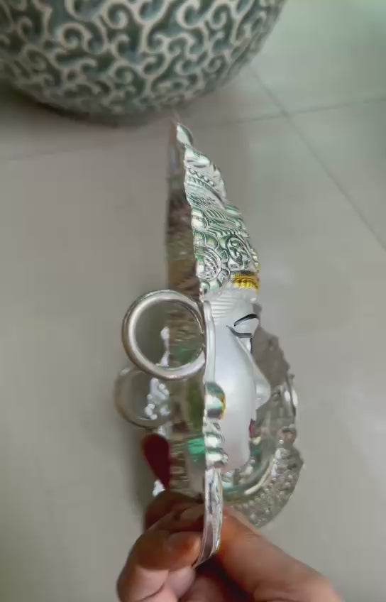german silver lakshmi face mukut for varalakshmi pooja/ housewarming/diwali