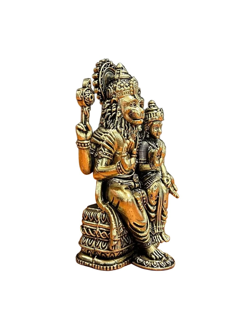 Handcrafted brass Lakshmi Narasimha statue featuring Lord Narasimha with Goddess Lakshmi, ideal for home temples, pooja rooms, meditation spaces, spiritual décor, and devotional gifting. 🦁✨🙏🏡🪔