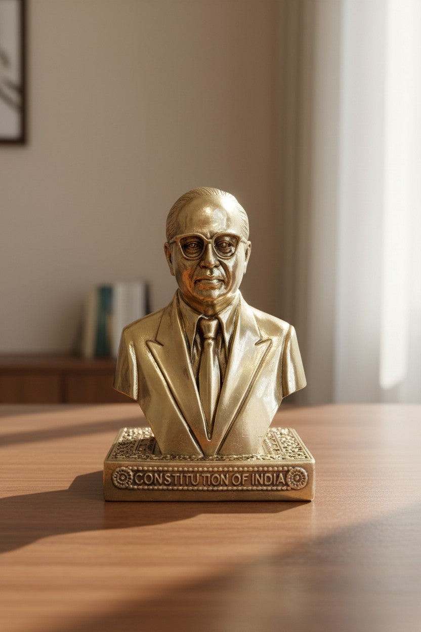 Handcrafted brass Dr. B. R. Ambedkar statue for home décor, office desks, study rooms, libraries, and inspirational spaces, symbolizing knowledge, equality, leadership, and social empowerment. 📚✨🏛️
