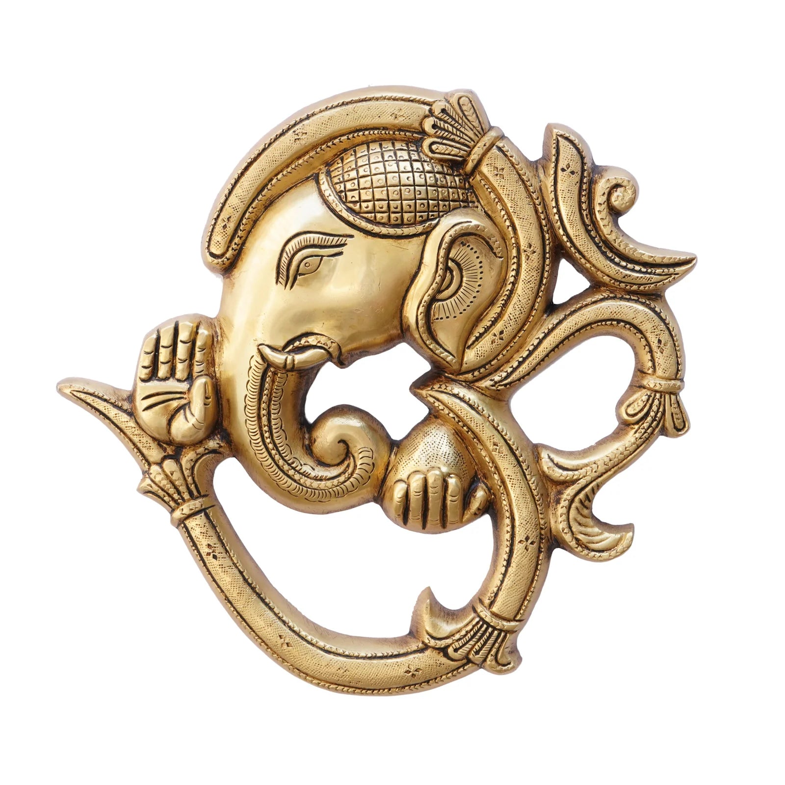 andcrafted brass Om Ganesh wall hanging for home entrances, temples, offices, and Vastu décor, symbolizing positivity, prosperity, protection, and divine blessings. 🕉️✨🙏🏡