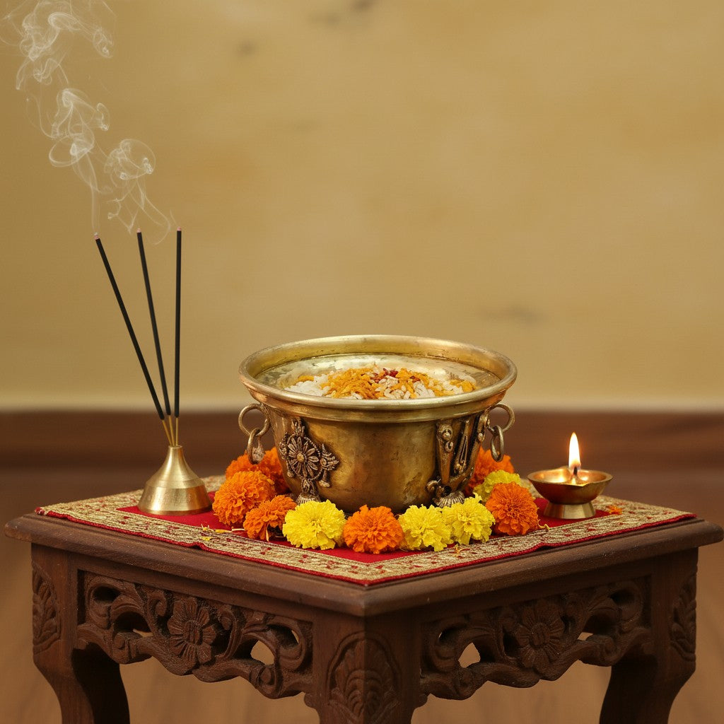 Set of 2 handcrafted brass Shanku bowls, perfect for serving sweets, dry fruits, prasad, festive treats, and traditional gifting during special occasions and celebrations. ✨🪔🍬