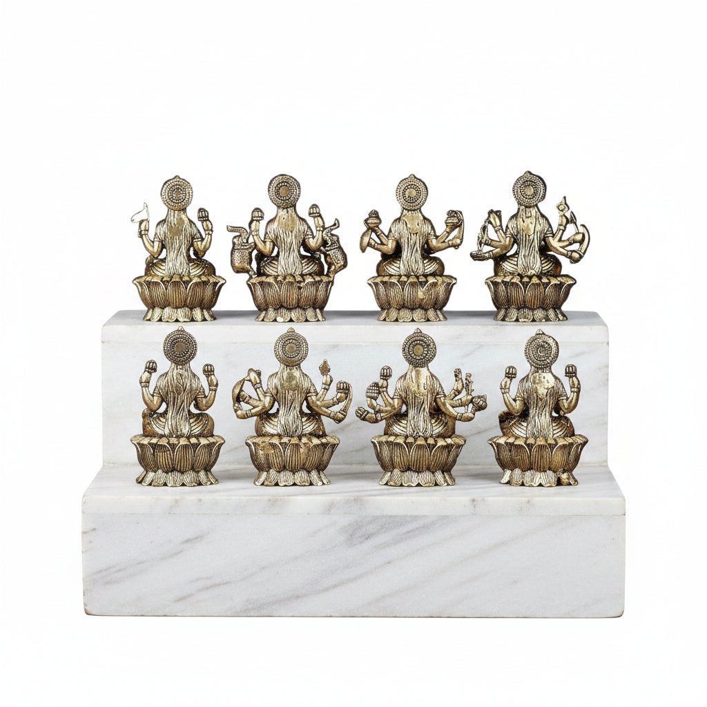 brass set of ashtha lakshmi set for diwali / gift item