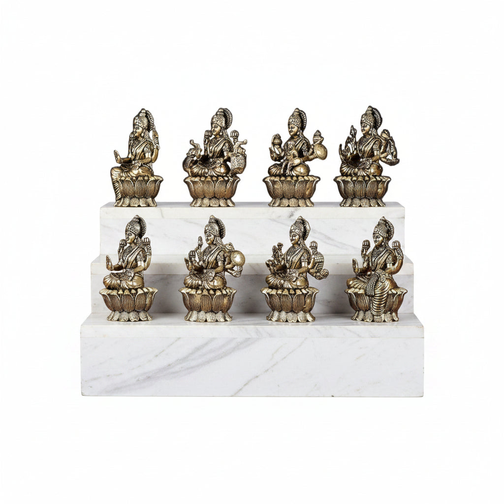 brass set of ashtha lakshmi set for diwali / gift item