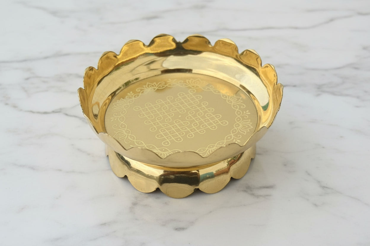 Handcrafted brass Tirupati Balaji idol on a decorative lotus stand, ideal for pooja rooms, home temples, Vastu décor, meditation spaces, and spiritual gifting. 🛕✨🙏🌸