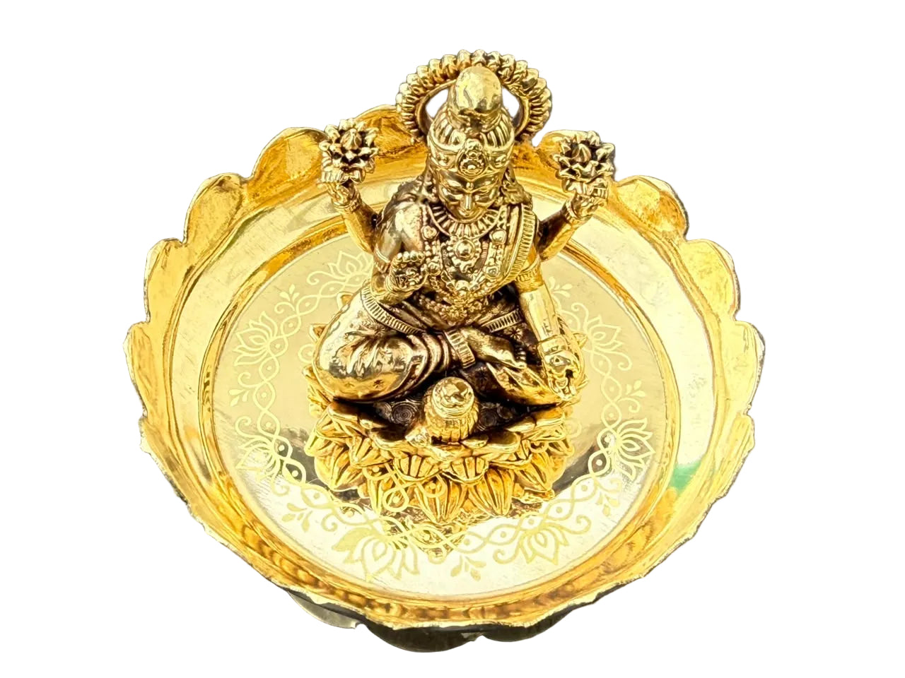 Handcrafted brass Lakshmi Ganesh idol set on decorative lotus stands, ideal for pooja rooms, Diwali celebrations, home temples, spiritual décor, and housewarming gifts. 🪔✨🙏🌸