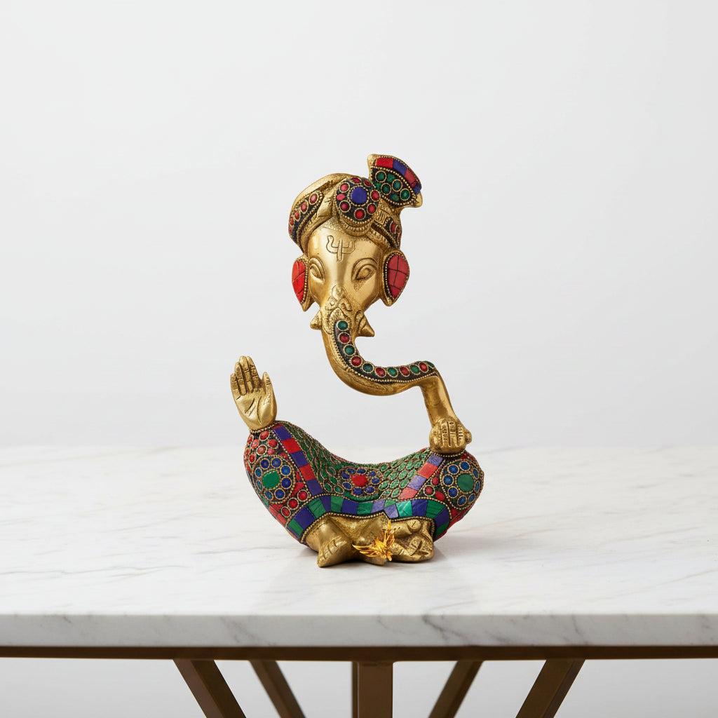 Brass Hawai Pari Ganesh Statue | Flying Angel Ganesha Idol for Pooja, Home Decor, Spiritual Gift & Vastu