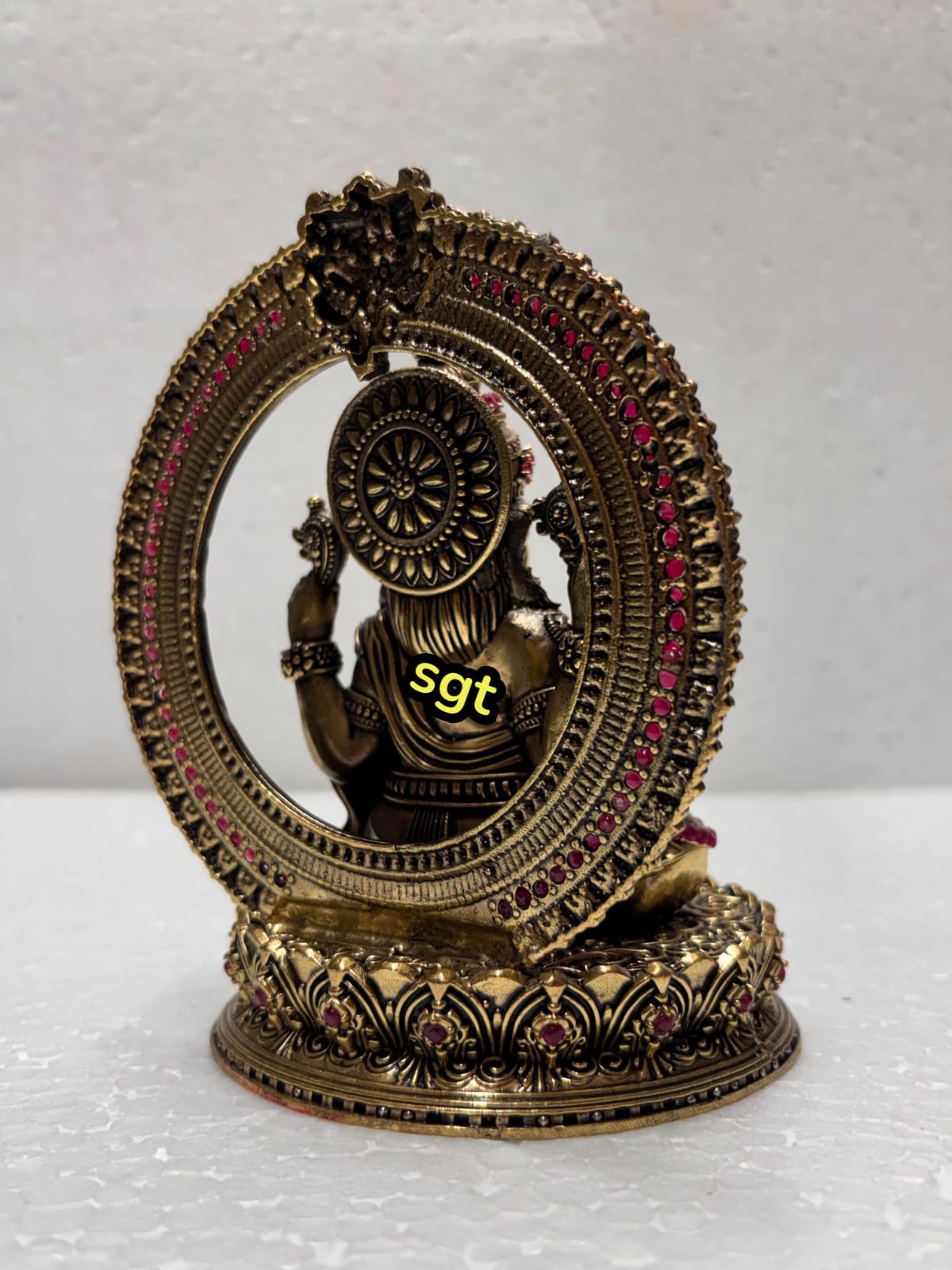 Handcrafted Brass Lakshmi Ganesh Idol with Stone Work – Goddess Lakshmi & Lord Ganesha Statue for Home Temple, Pooja & Diwali Décor