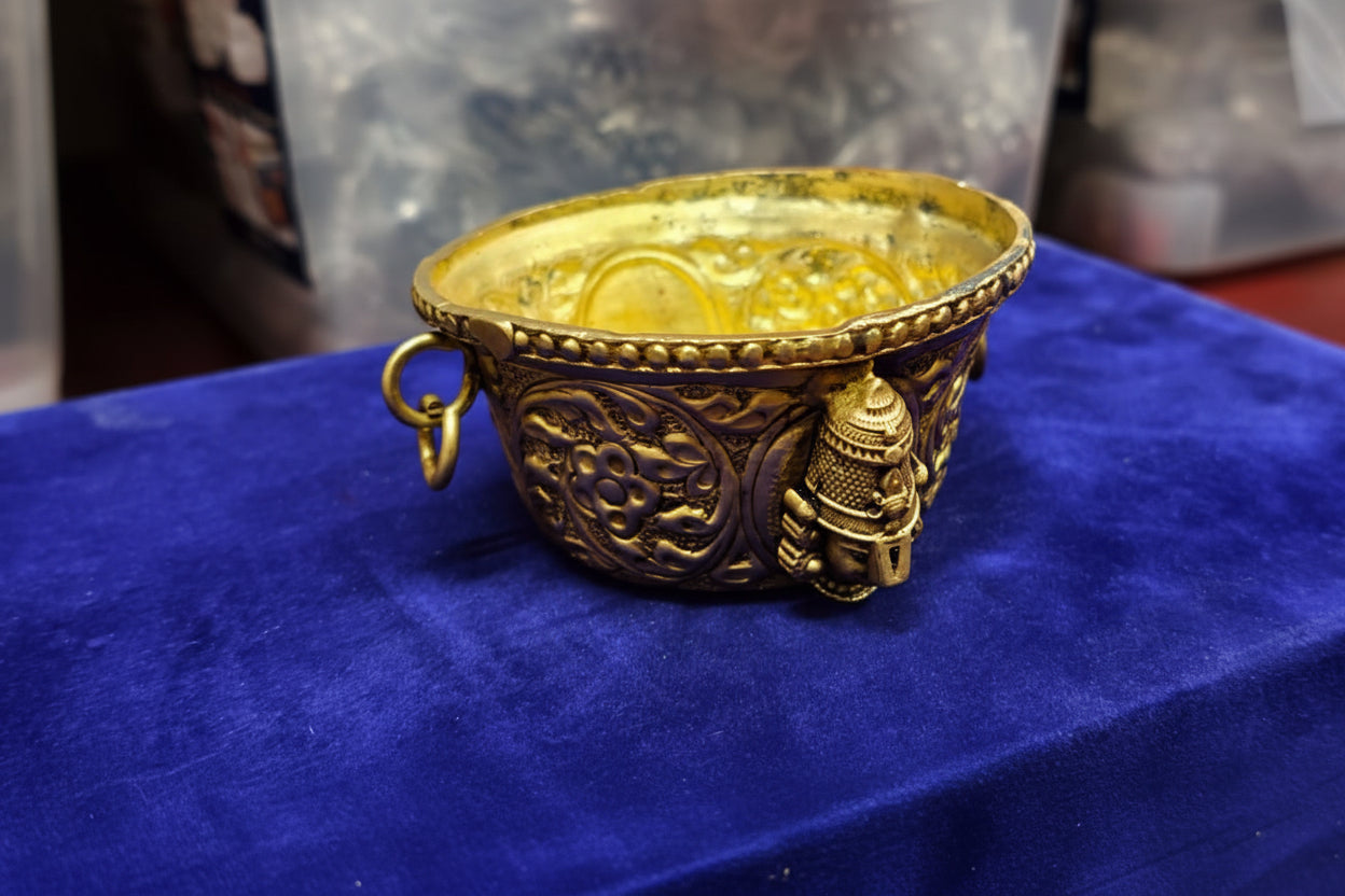 Handcrafted Brass Balaji Prasad Bowls Set of 10 – Traditional Offering Bowls for Pooja, Temple & Home Worship