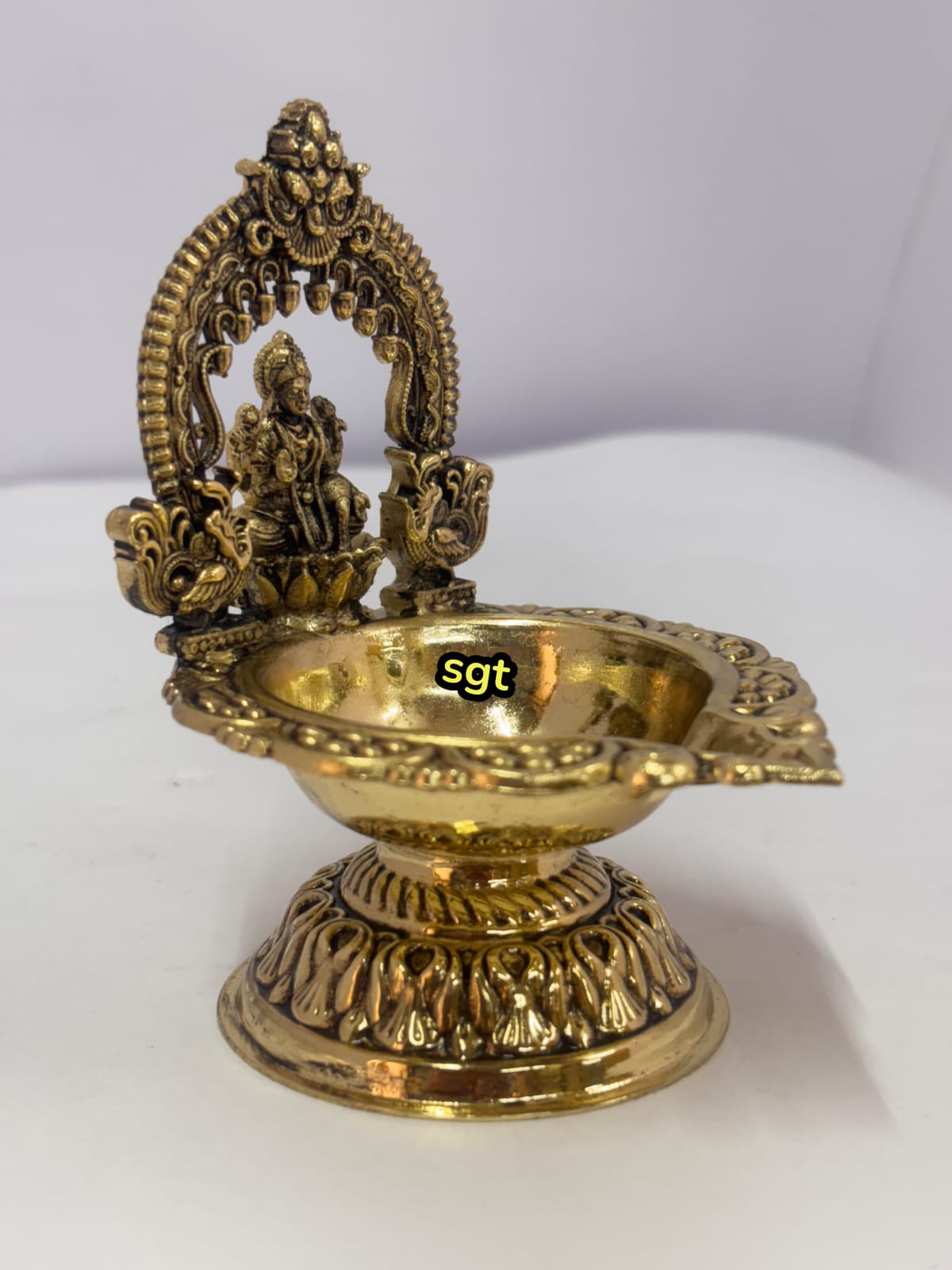 Handcrafted Brass lakshmi Diya Set of 2 – Traditional Oil Lamps for Pooja, Diwali & Home Temple Décor