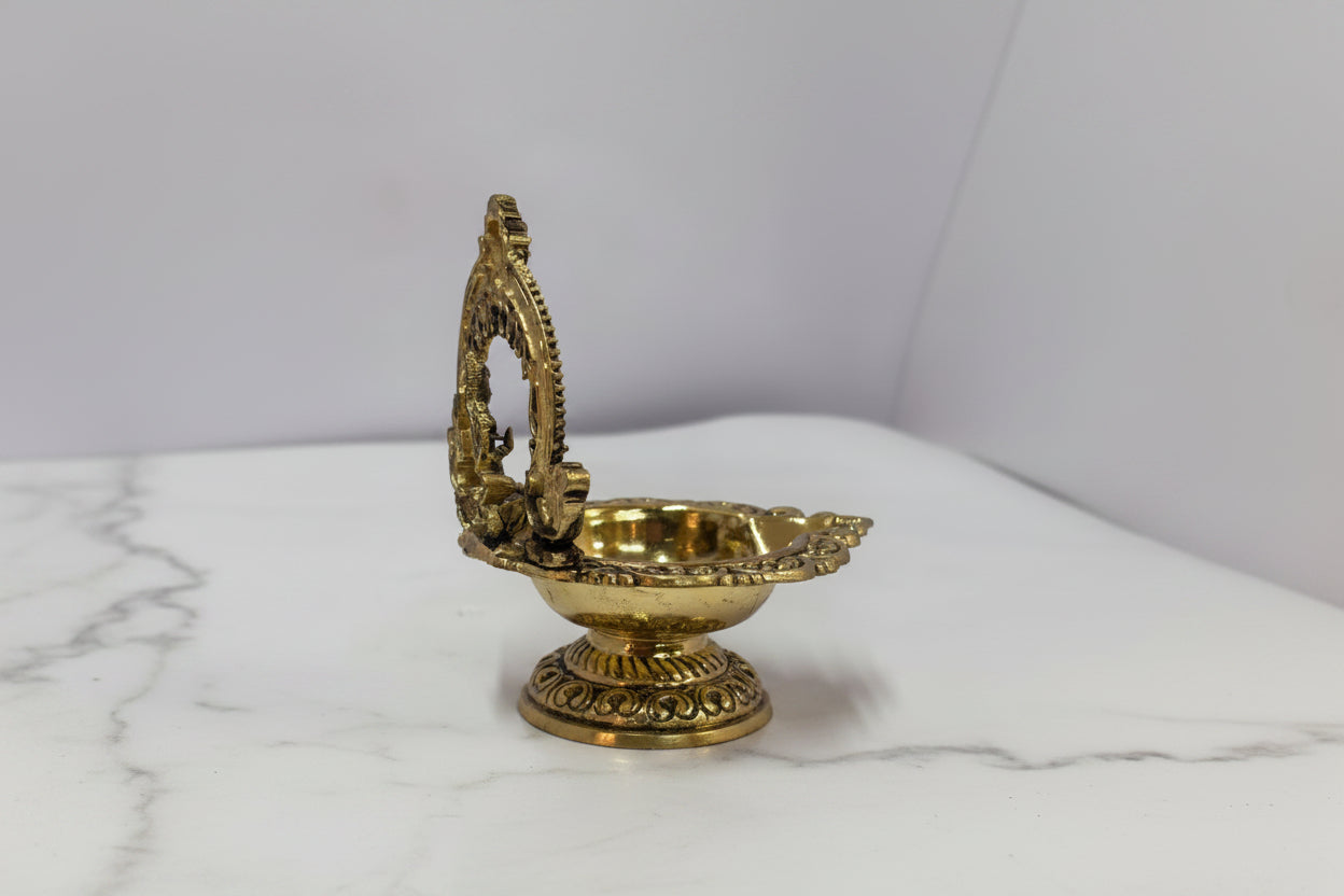Handcrafted Brass lakshmi Diya Set of 2 – Traditional Oil Lamps for Pooja, Diwali & Home Temple Décor