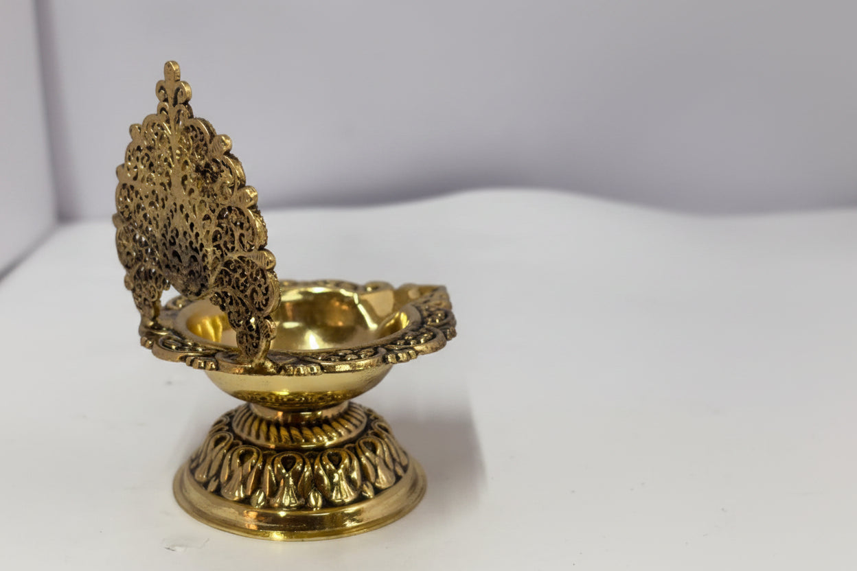 Brass lakshmi Diya Set of 2 – Traditional Oil Lamps for Pooja, Diwali