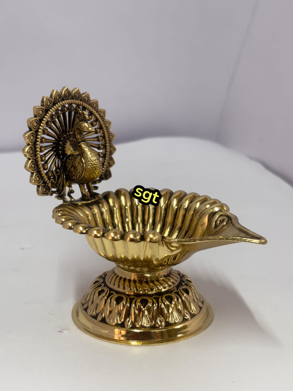 Handcrafted Brass Dancing Peacock Diya – Traditional Oil Lamp for Pooja, Home Temple, Diwali Décor & Spiritual Gifts