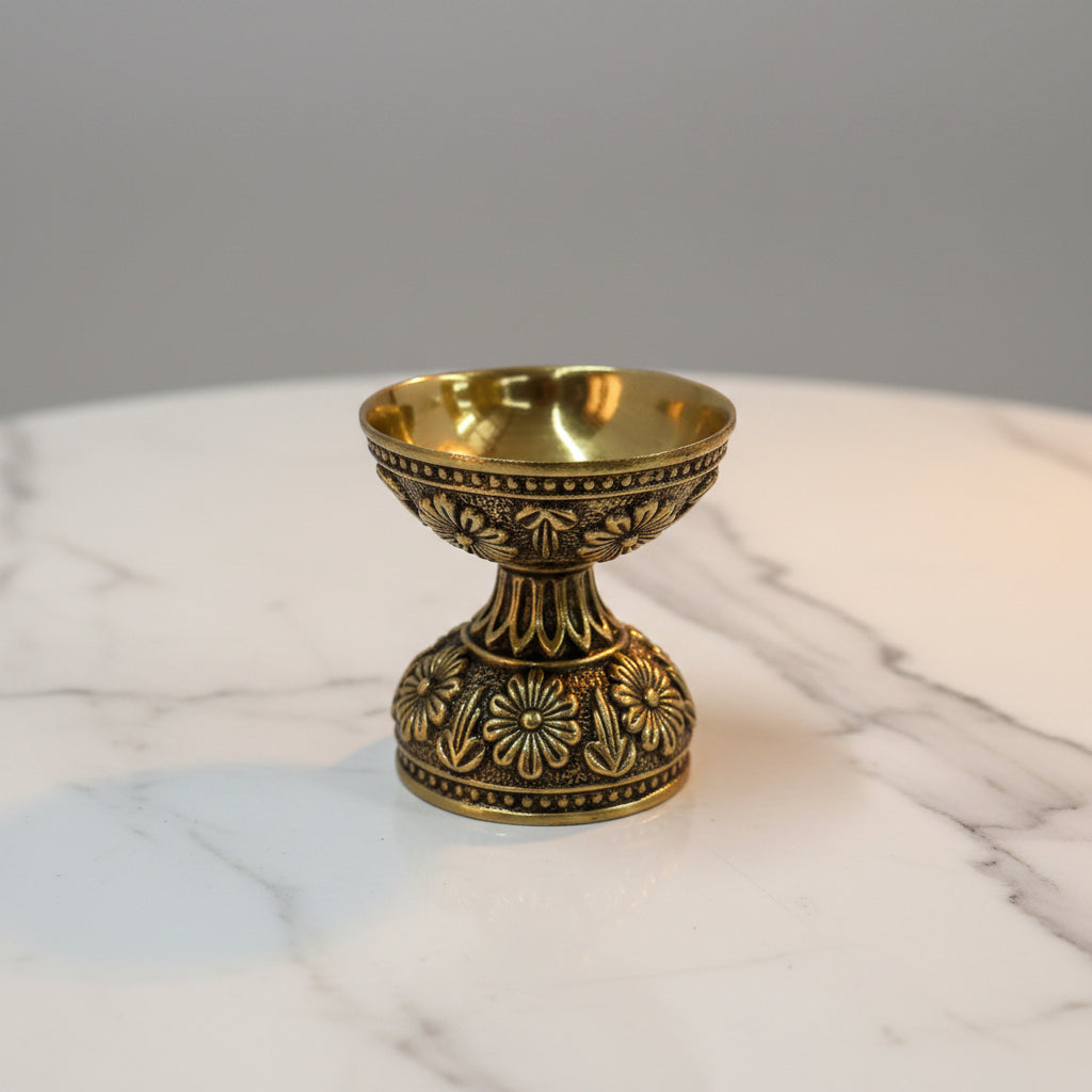 Handcrafted Brass Diya Set of 2 – Traditional Oil Lamps for Pooja, Home Temple, Diwali Décor & Spiritual Gifts