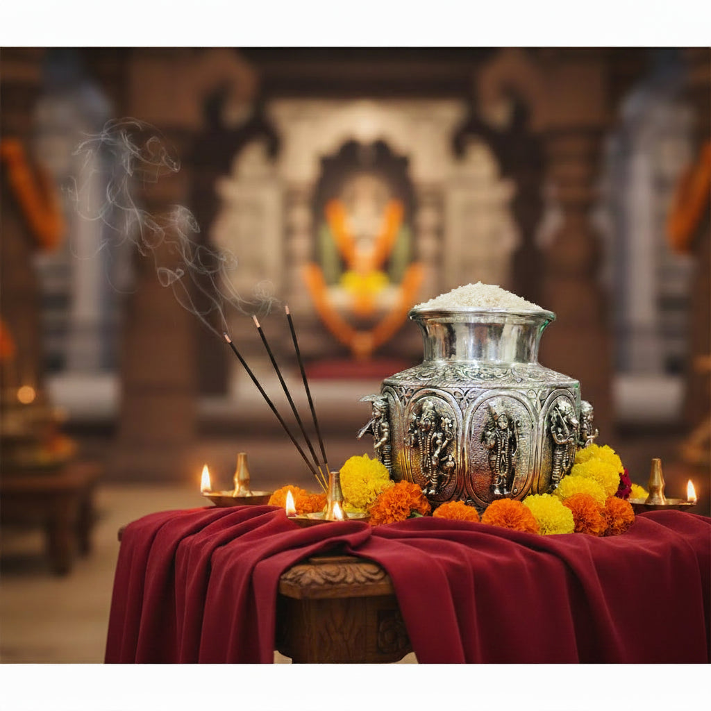 Handcrafted Brass Vishnu Dashavatara Kalash – Sacred Pooja Kalash for Home Temple, Vastu, Religious Ceremonies & Spiritual Home Décor