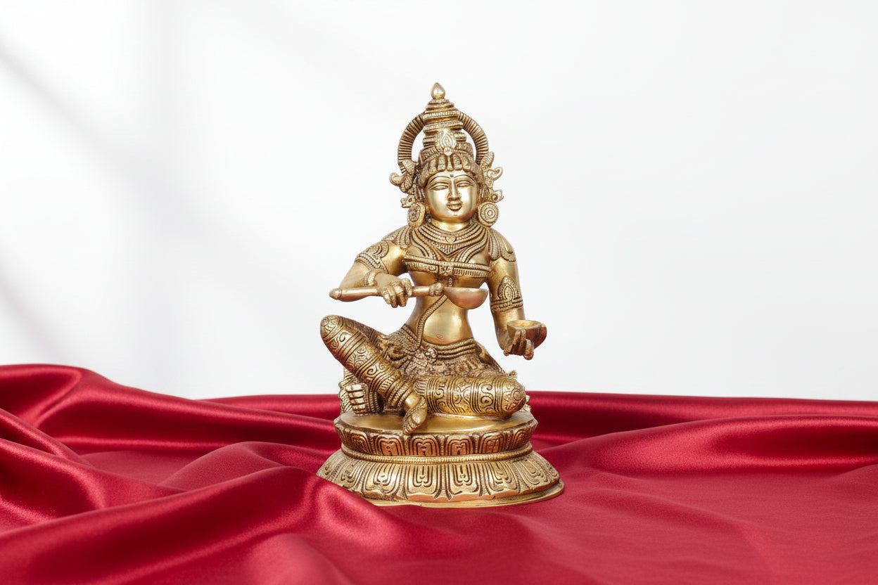 Handcrafted Brass Annapurna Devi Idol – Goddess Annapurna Statue for Home Temple, Pooja, Spiritual Décor & Gifting