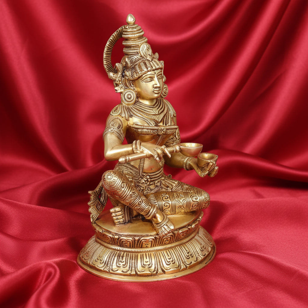 Handcrafted Brass Annapurna Devi Idol – Goddess Annapurna Statue for Home Temple, Pooja, Spiritual Décor & Gifting