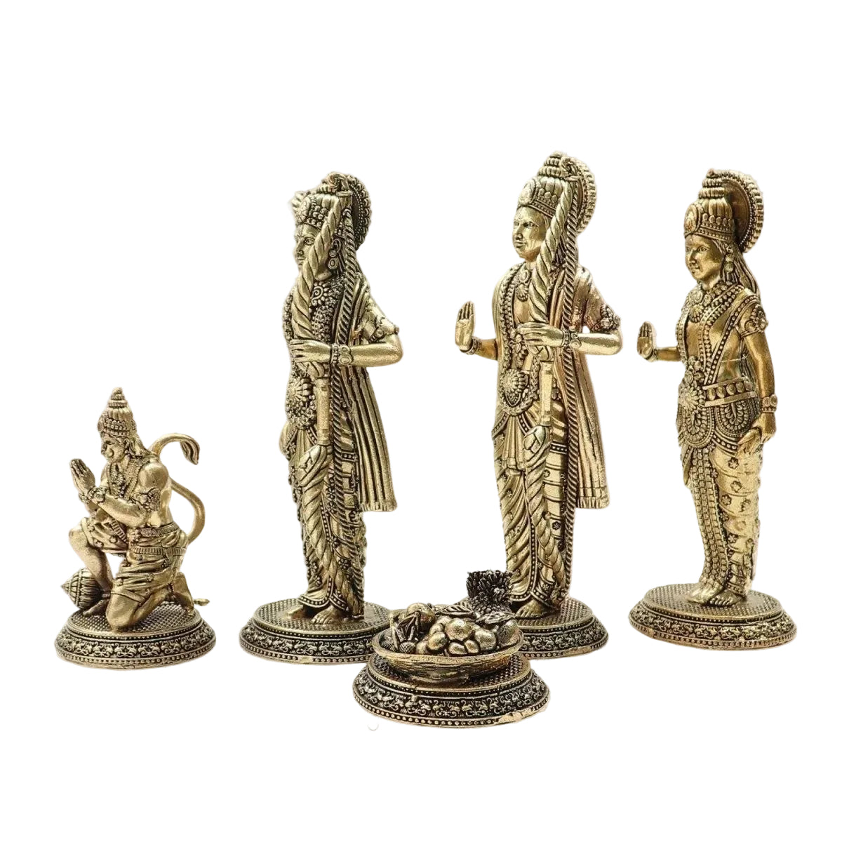 Handcrafted Brass Ram Darbar Statue – Lord Ram, Sita, Lakshman & Hanuman Idol for Peace, Prosperity & Divine Blessings