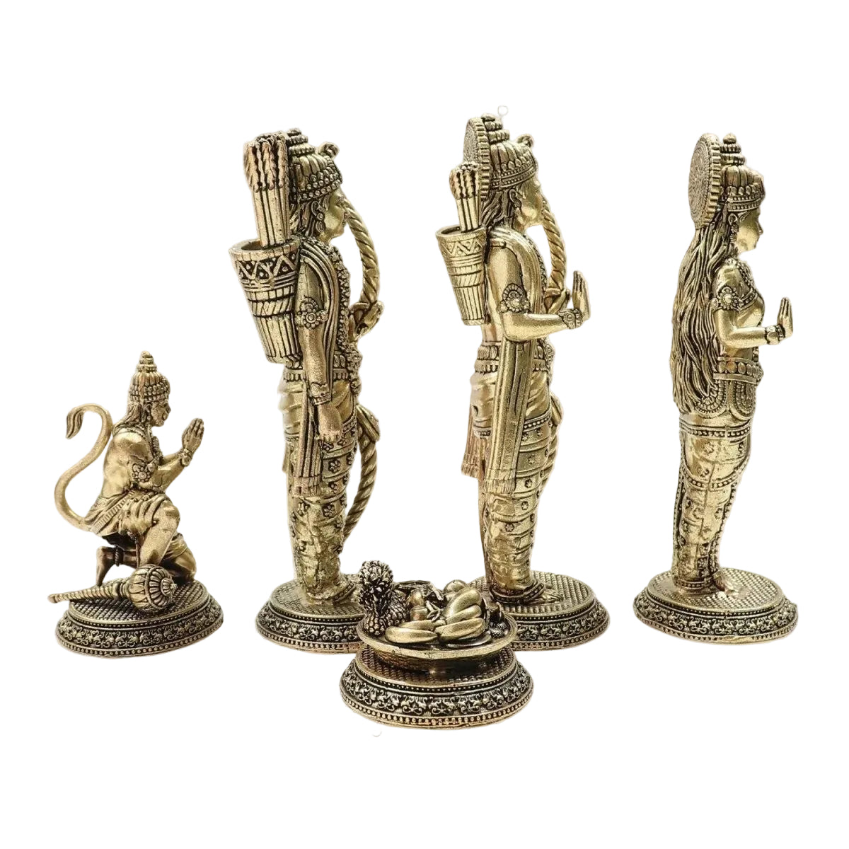 Handcrafted Brass Ram Darbar Statue – Lord Ram, Sita, Lakshman & Hanuman Idol for Peace, Prosperity & Divine Blessings