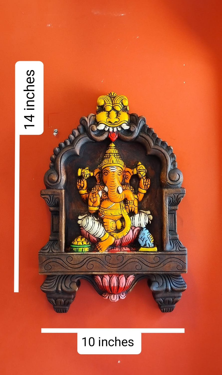 Handmade Handpainted ganesh Wooden Panel Wall Hanging | Lord Kartikeya Wall Decor | Wooden Temple Panel | Spiritual Home Decor | Vastu Gift