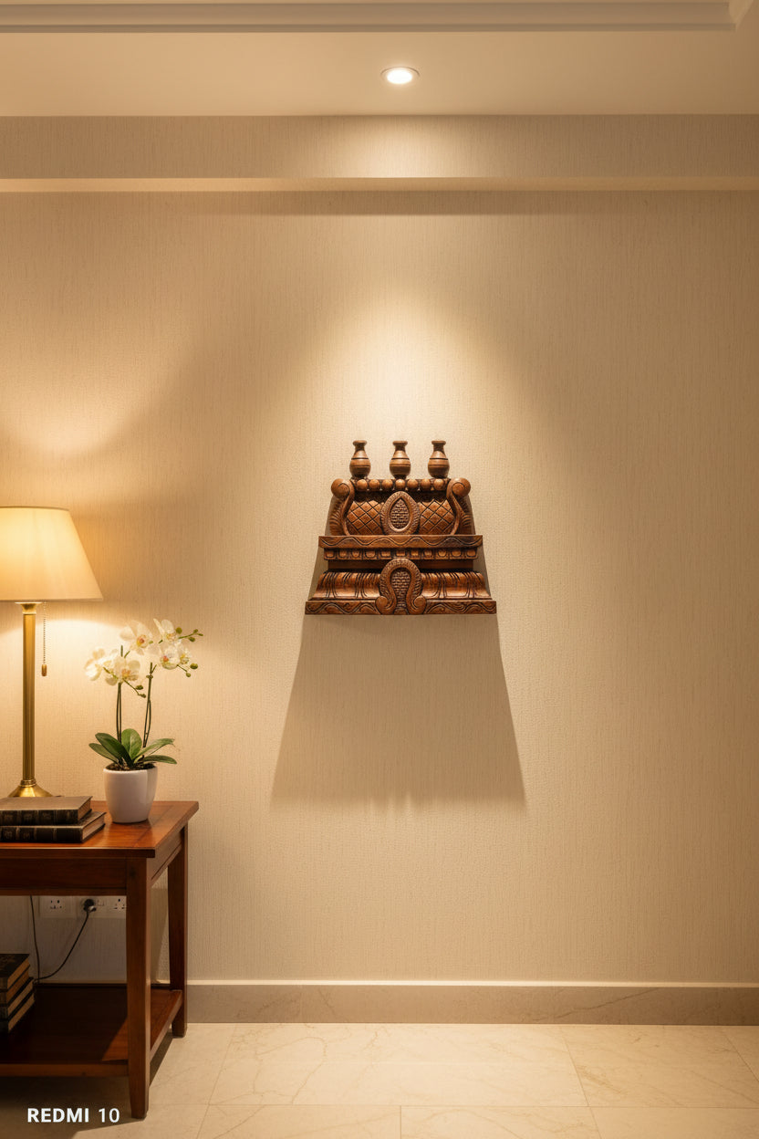 Handmade Wooden Gopuram Wall Hanging | Traditional Temple Tower Wall Decor | Spiritual Home Décor | Vastu Gift