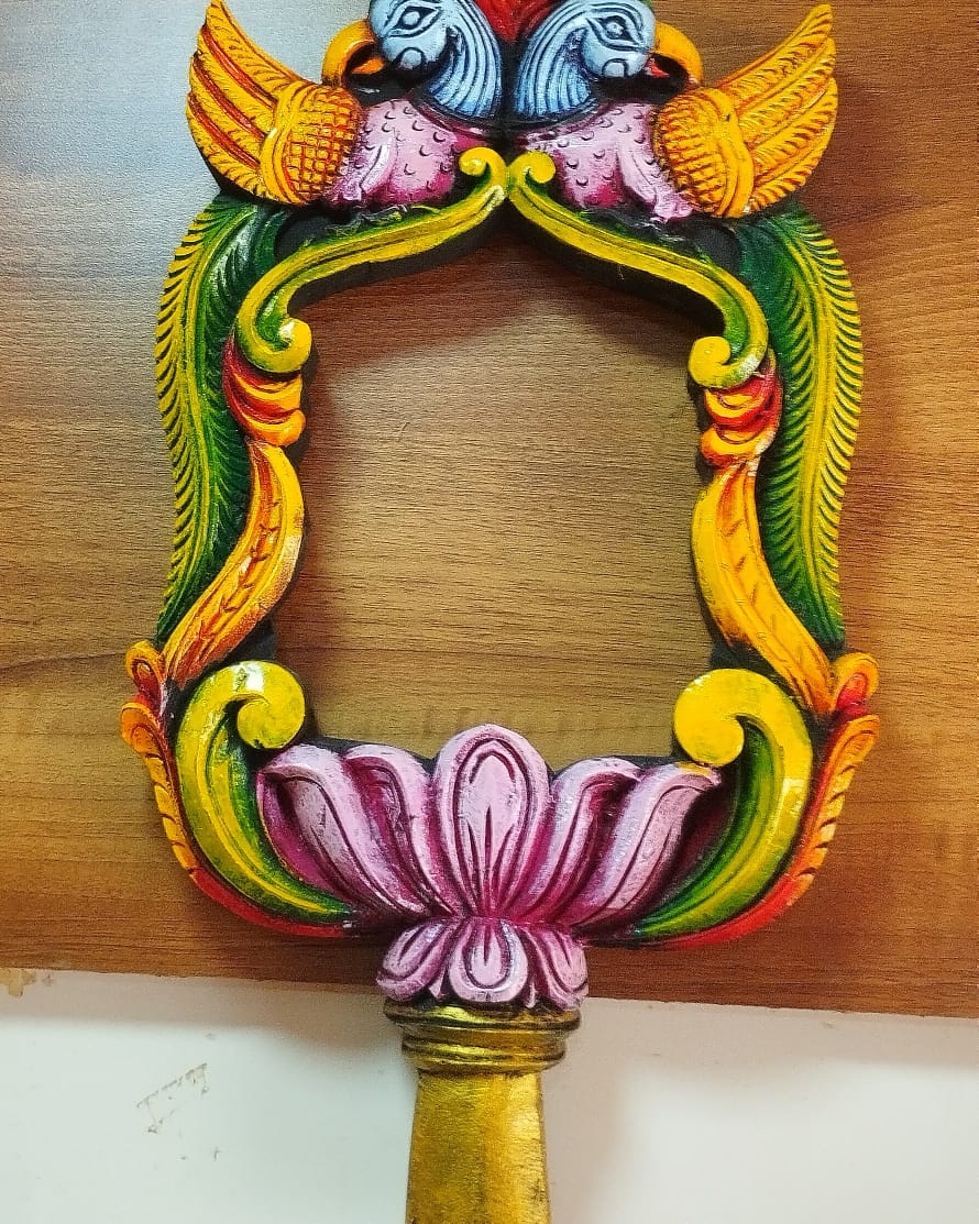 Handmade Handpainted Wooden Lotus Wall Frame | Traditional Indian Wall Art | Lotus Wall Hanging | Spiritual Home Décor | Vastu Gift