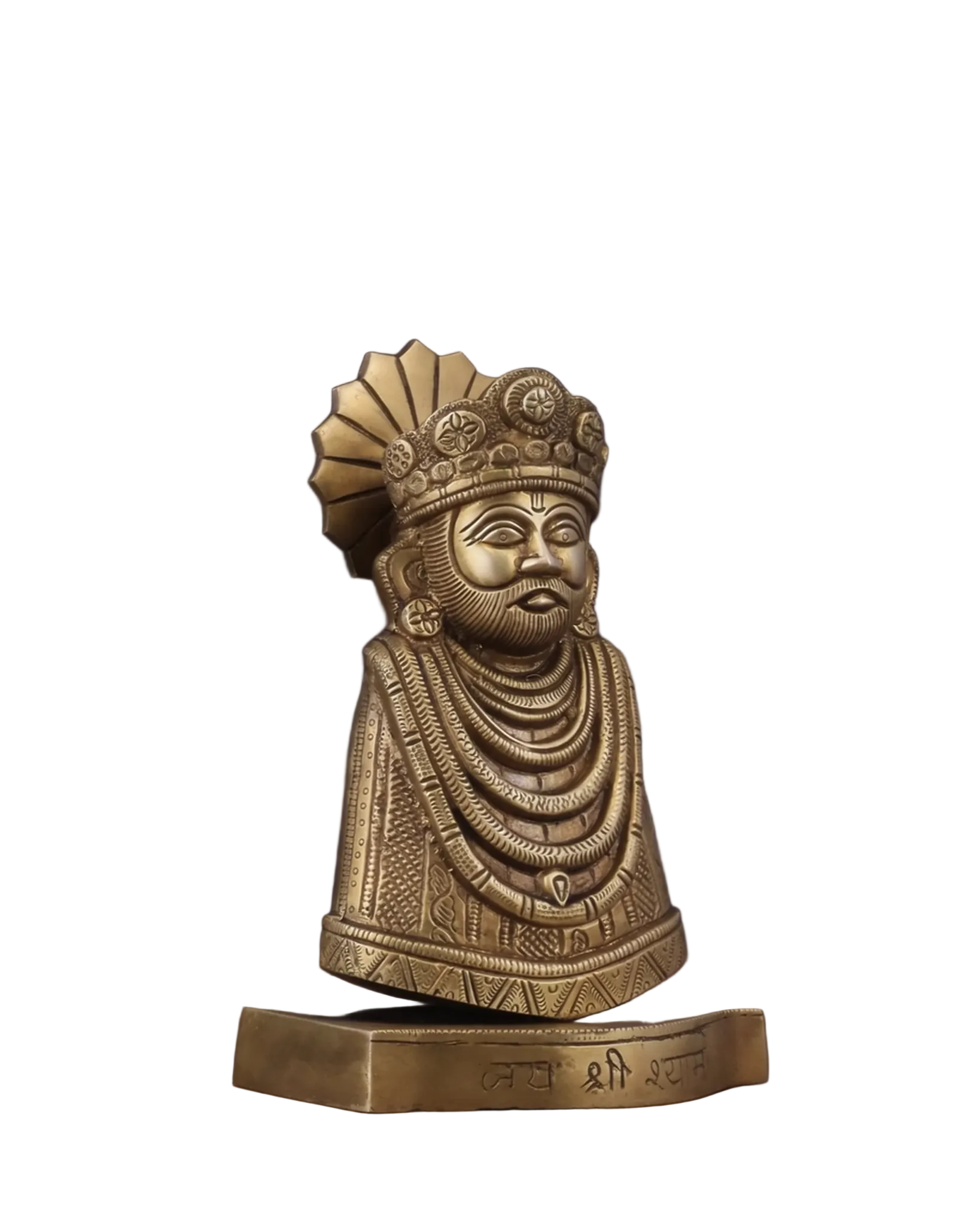 Brass Khatu Shyam Idol | Handmade Shyam Baba Murti for Home Temple | Hindu God Statue for Puja, Diwali Gift & Spiritual Décor